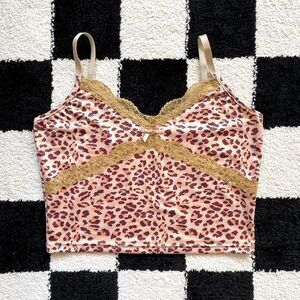 Cropped Cheetah Print Tank M